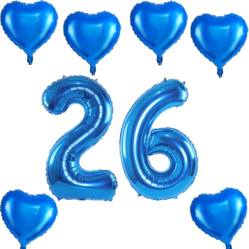 XXL Folienballon 26 Geburtstag, Folienballon Zahl 26, Folienballon Zahl 26 Blau, Luftballons Zahl 26, Nummer 26 Luftballon Blau Manner Frau, Folienballon 40" Geburtstagsdeko Ballon Zahl 26 XXL Folienballon 26 Geburtstag, Folienballon Zahl 26, Folienballon Zahl 26 Blau, Luftballons Zahl 26, Nummer 26 Luftballon Blau Manner Frau, Folienballon 40" Geburtstagsdeko Ballon Zahl 26 von Haosell