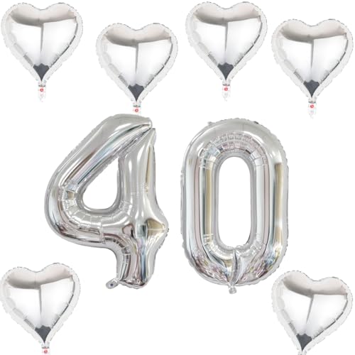 XXL Folienballon 40 Geburtstag, Folienballon Zahl 40, Folienballon Zahl 40 Silber, Luftballons Zahl 40, Nummer 40 Luftballon Silber, Folienballon 40" Geburtstagsdeko Ballon Zahl 40 XXL Folienballon 40 Geburtstag, Folienballon Zahl 40, Folienballon Zahl 40 Silber, Luftballons Zahl 40, Nummer 40 Luftballon Silber, Folienballon 40" Geburtstagsdeko Ballon Zahl 40 von Haosell