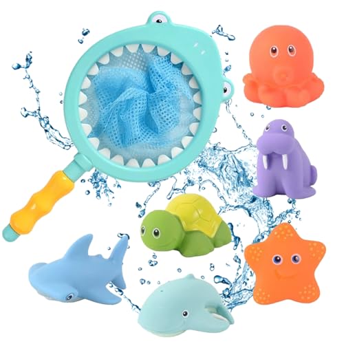 Badespielzeug Baby ab 1 2 3 4 Jahr,Badewannenspielzeug mit Temperaturwechsel, Wasserspielzeug Kinder mit Meerestieren, Badewannenspielzeug mit Fischernetz,7 Stück Badespielzeug Baby ab 1 2 3 4 Jahr,Badewannenspielzeug mit Temperaturwechsel, Wasserspielzeug Kinder mit Meerestieren, Badewannenspielzeug mit Fischernetz,7 Stück von Haoutdory
