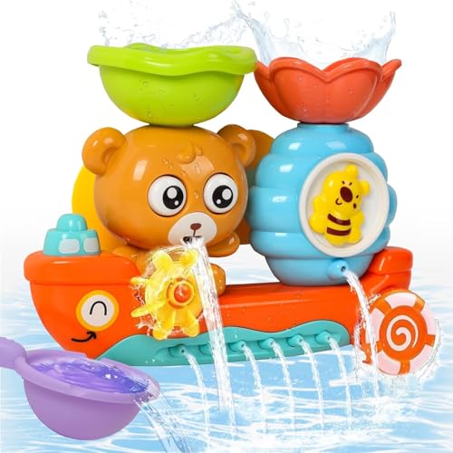Badewannenspielzeug Baby ab 1 Jahr,Badespielzeug Baby mit Saugnapf, Badewannen Spielzeug für Kinder,Wasserspielzeug für Kinder mit süßem Bären-Design Badewannenspielzeug Baby ab 1 Jahr,Badespielzeug Baby mit Saugnapf, Badewannen Spielzeug für Kinder,Wasserspielzeug für Kinder mit süßem Bären-Design von Haoutdory