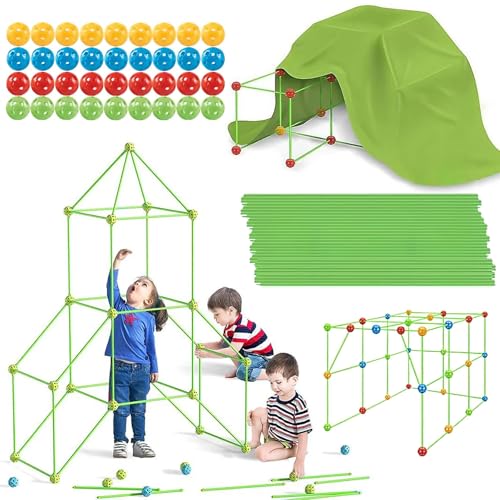 Haoutdory 122pcs Kreatives DIY Bauspielzeug,DIY HöHle Kinder Konstruktionsspielzeug,DIY Fort Konstruktions Spielzeug Mit Spielzelt,HöHle Bauen Kinder Bauspielzeug Für MäDchen Jungen Haoutdory 122pcs Kreatives DIY Bauspielzeug,DIY HöHle Kinder Konstruktionsspielzeug,DIY Fort Konstruktions Spielzeug Mit Spielzelt,HöHle Bauen Kinder Bauspielzeug Für MäDchen Jungen von Haoutdory