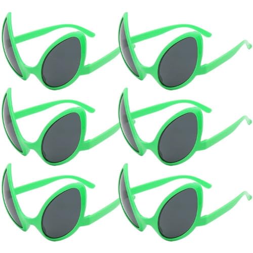 Brille 6pcs Sonnenbrille Alternative Formen Regenbogenlinsen Brillen Aliens Cosplay Kostüm Partyzubehör Für Halloween von Haowul