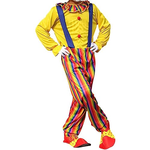 Herren Clown Circus Carnival Kostüm Kostüm Halloween Funny Circus Clown Cosplay Kostüme Für Männer Frauen von Haowul