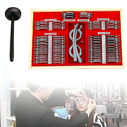Optische Testlinsen, 104-teilig, mit optischem Testrahmen, Set mit Optometrie-Testlinsen, für besondere Sehbeobachter, verwendet von Optometrien, Seh- und Personentestern Optische Testlinsen, 104-teilig, mit optischem Testrahmen, Set mit Optometrie-Testlinsen, für besondere Sehbeobachter, verwendet von Optometrien, Seh- und Personentestern von Haoxuesen