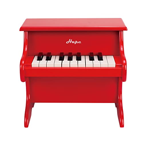 Hape Spielzeug-Klavier | Mit 18 Tasten, Musikinstrument für Kinder aus Holz, Rot von Hape