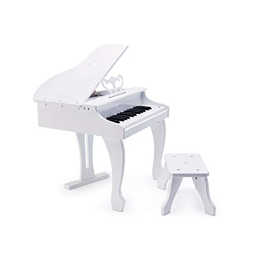 Hape E0338 Luxusflügel | Piano mit 30 Tasten, inklusive Stuhl, elektronisches Musik-Keyboard für Kinder ab 3 Jahren, Weiß von Hape