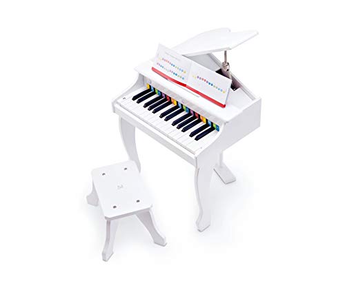 Hape Luxusflügel | Piano mit 30 Tasten, inklusive Stuhl, elektronisches Musik-Keyboard, ab 3 Jahren, Weiß von Hape