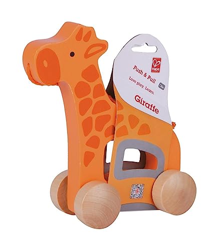 Hape Nachzieh-Giraffe aus Holz, Schiebe- und Ziehspielzeug für Kleinkinder ab 12 Monaten von Hape