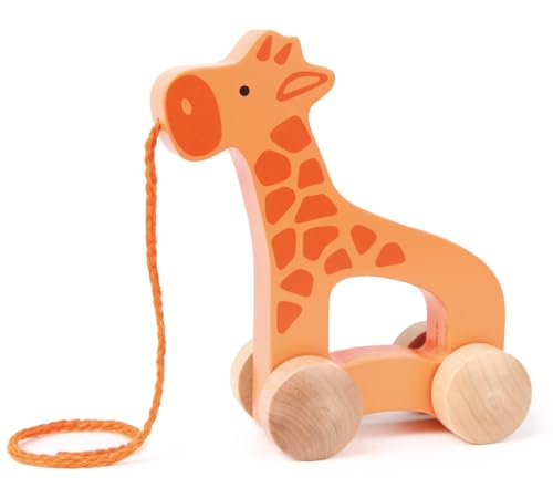 Hape Nachzieh-Giraffe aus Holz, Schiebe- und Ziehspielzeug für Kleinkinder ab 12 Monaten von Hape