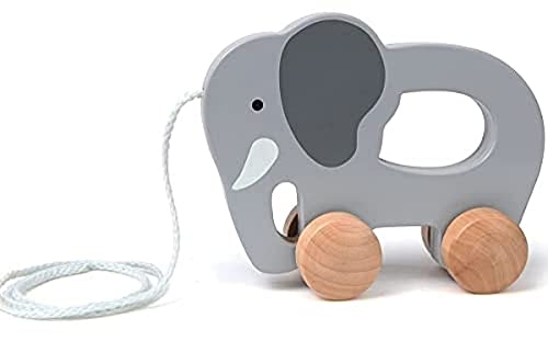 Hape Nachzieh-Elefant aus Holz, Schiebe- und Ziehspielzeug für Kleinkinder ab 12 Monaten von Hape