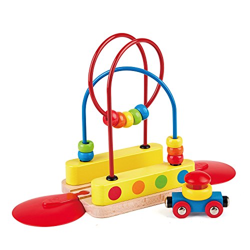 Hape E3811 Railway Spielzeug-Schienenelement mit Regenbogen-Perlenlabyrinth von Hape