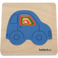 Beleduc 10142 - Lagenpuzzle Auto, Holz-Puzzle, 4-teilig von Hape