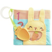 Das weiche Bauernhof Spielbuch bietet den Allerkleinsten eine ganze Menge zu entdecken: Es enthält weiche Seiten mit Knittergeräuschen, einen Babyspiegel, bunte Zahlen, Tiere und Gartenszenen. Die Karotte kann sowohl als Beißring als auch zum Spielen von Hape