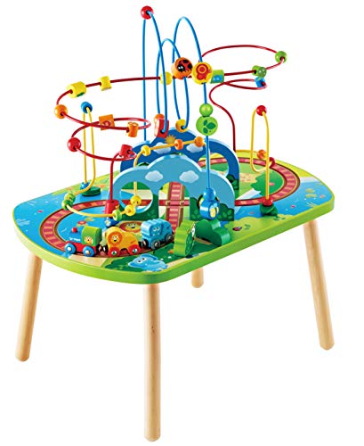 Dschungelabenteuer-Spieltisch von Hape | Perlenlabyrinth für Kinder mit Zubehör, Afrika-Design, kindgerechter Tisch für individuelles Spiel und Gruppenspiel von Hape