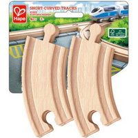 HAPE E3776 Kurze Eisenbahnkurvenschienen, 4 Stück von Hape