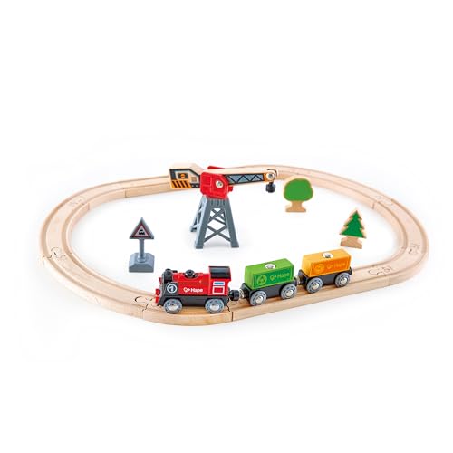 Hape Eisenbahnwelt Frachtlieferung-Eisenbahn, Kreis, 19 Teile aus Holz, ab 3 Jahren Hape Eisenbahnwelt Frachtlieferung-Eisenbahn, Kreis, 19 Teile aus Holz, ab 3 Jahren von Hape