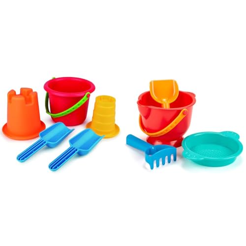 Hape 5-in-1 Strandset Sandspielzeug mit 2 Schaufeln, Eimer, Sieb und Förmchen, ab 18Monaten & E4056 Grundausstattung Sandspielzeug Hape 5-in-1 Strandset Sandspielzeug mit 2 Schaufeln, Eimer, Sieb und Förmchen, ab 18Monaten & E4056 Grundausstattung Sandspielzeug von Hape