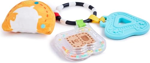 Hape ABC der Sinne-Spielset, Rassel und Plüschtier zum Aufhängen am Kinderwagen, Spielzeug für Kinder ab 0 Monaten von Hape