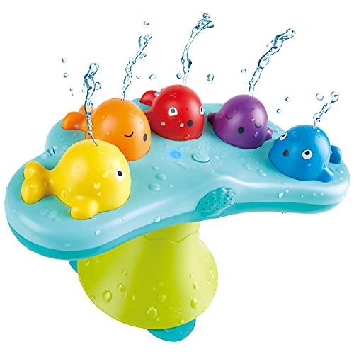 Hape Badespielzeug Musikalische Wale mit 5 Melodien und Wasserfontänen (ab 18 Monaten) E0218 Bunt, Mehrfarbig von Hape