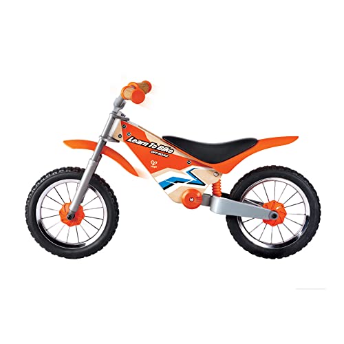 Hape Cross Balance Bike, Lauflernrad aus Holz in Motorcross Optik, ab 3 Jahre von Hape