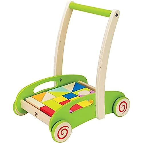 Hape E0371 Block and Roll - Wooden Block Activity Push Along Toy von Hape