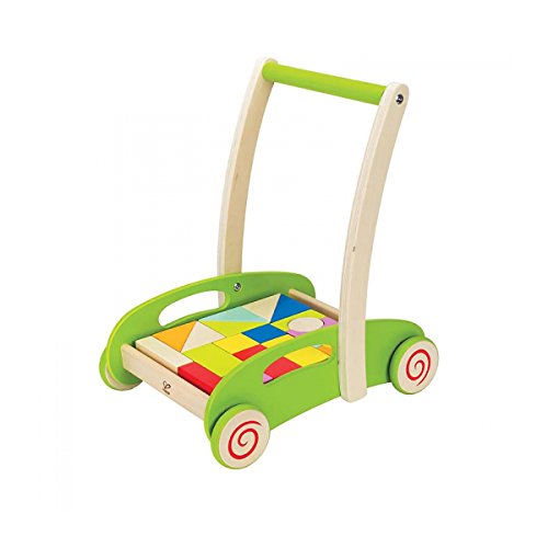 Hape E0371 Block and Roll - Wooden Block Activity Push Along Toy von Hape