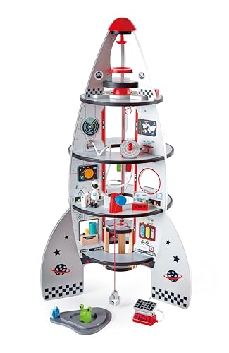 Hape Vierstufenrakete Spielset für Kleinkinder | Preisgekröntes Spielzeug-Raumschiff aus Holz mit wirklichkeitsnahem Design, 20-teiliges Raketen- und Raumfahrtzentrum, inklusive Raumfahrzeug Hape Vierstufenrakete Spielset für Kleinkinder | Preisgekröntes Spielzeug-Raumschiff aus Holz mit wirklichkeitsnahem Design, 20-teiliges Raketen- und Raumfahrtzentrum, inklusive Raumfahrzeug von Hape