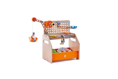 Hape Junior Inventor Tüftler-Arbeitstisch Experimentierset, Mint-Spielzeug, ab 4 Jahre von Hape