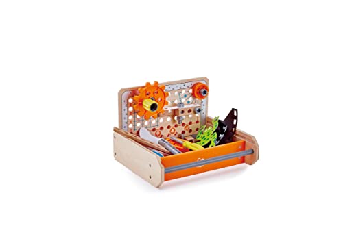 Hape Junior Inventor Tüftler Werkzeugkasten Experimentierset, Mint-Spielzeug, ab 4 Jahre von Hape