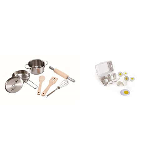Hape E3137 Holzspielzeug & Eierkarton 3 hartgekochte Eier mit leicht ablösbarer Schale & 3 Spiegeleier, Realistisches Lernspielzeug für Kinder ab DREI Jahren aus Holz Hape E3137 Holzspielzeug & Eierkarton 3 hartgekochte Eier mit leicht ablösbarer Schale & 3 Spiegeleier, Realistisches Lernspielzeug für Kinder ab DREI Jahren aus Holz von Hape