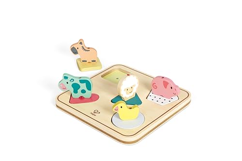 Hape E8536B Tiergeräusch Tom, Sound, Farb-& Formsortierer, ab 18 Monaten Animal Geräusche-Puzzle, Schwarz von Hape