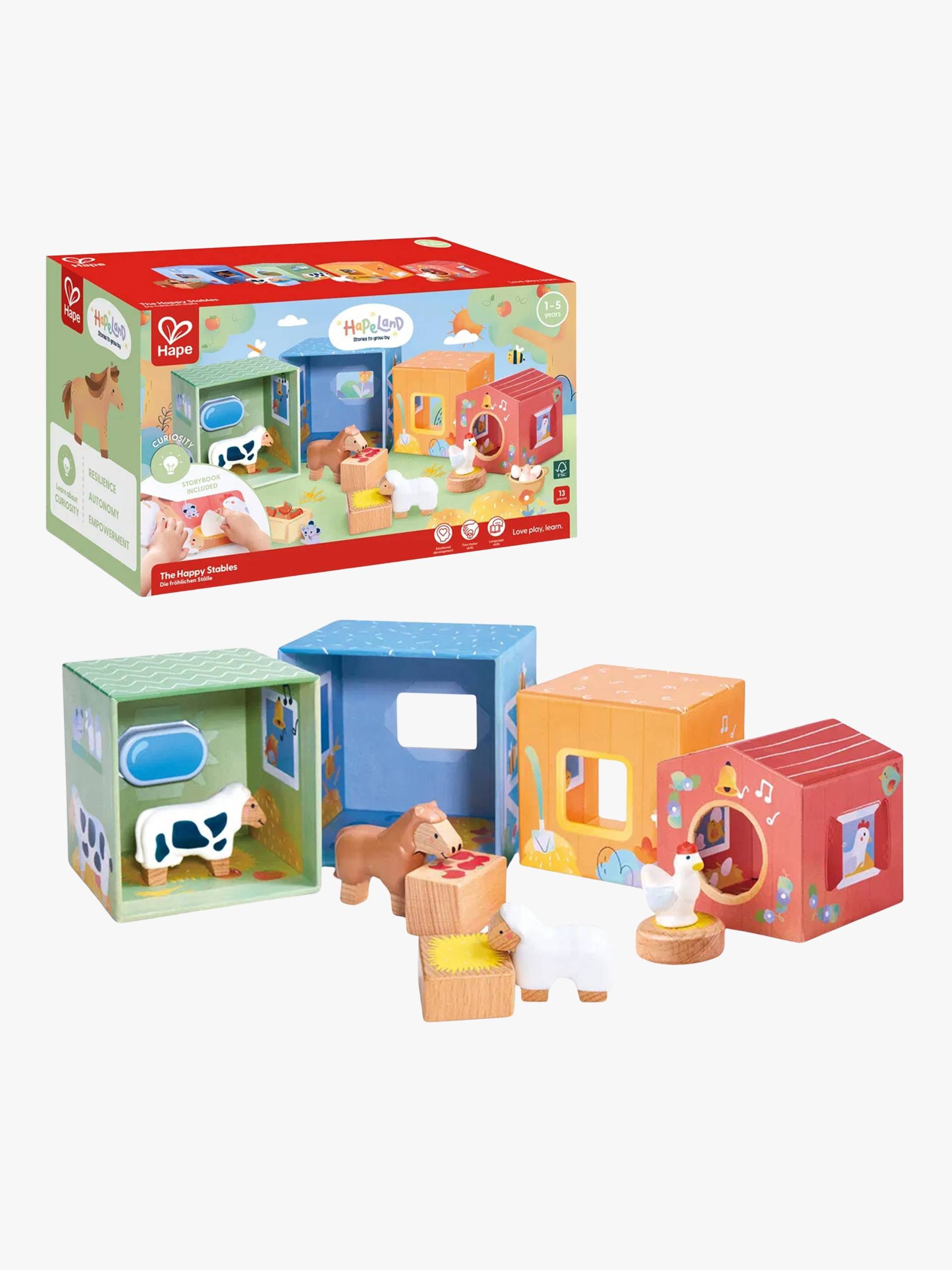 Hape Geschichtenbuch mit Spielset The Happy Stables von Hape