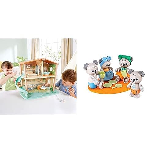 Hape Miniaturhaus Urwaldhaus der Tiger, grün + Koalafamilie von Hape