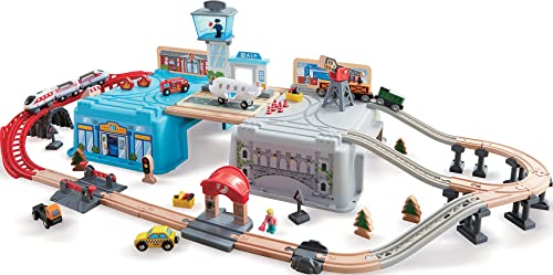 Hape Holzeisenbahn Großstadtlandschaft mit Aufbewahrungsbox, ab 3 Jahren, Mehrfarbig Hape Holzeisenbahn Großstadtlandschaft mit Aufbewahrungsbox, ab 3 Jahren, Mehrfarbig von Hape