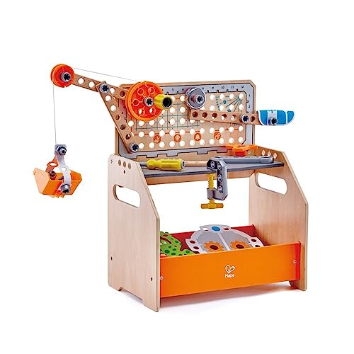 Hape Junior Inventor Tüftler-Arbeitstisch Experimentierset, Mint-Spielzeug, ab 4 Jahre von Hape