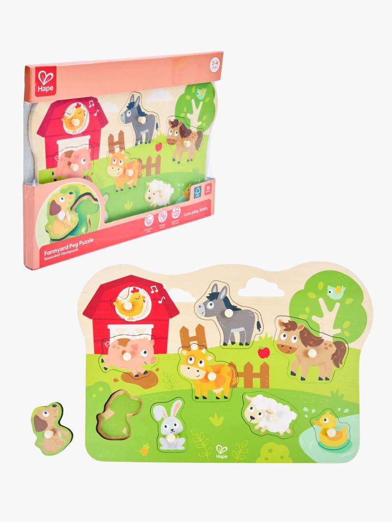 Hape Knopfpuzzle Bauernhoftiere 10 Teile von Hape