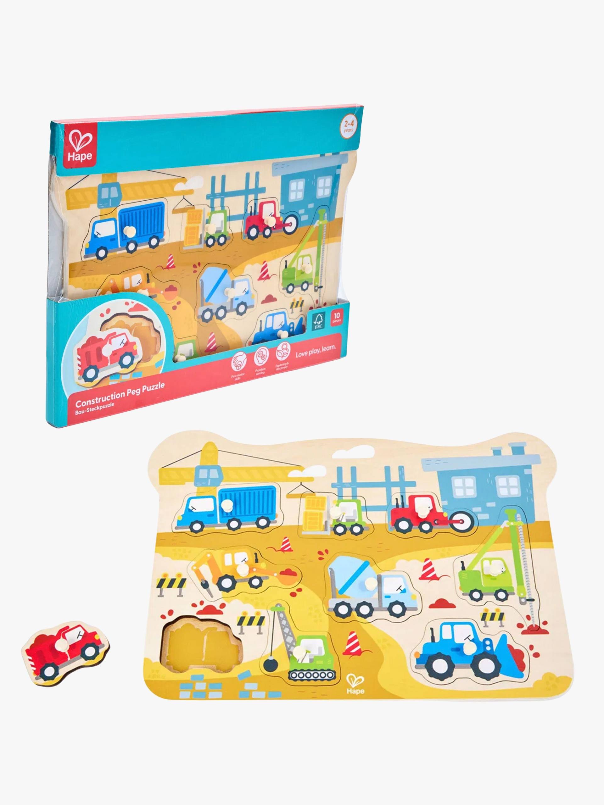 Hape Knopfpuzzle Baustellenfahrzeuge 10 Teile von Hape