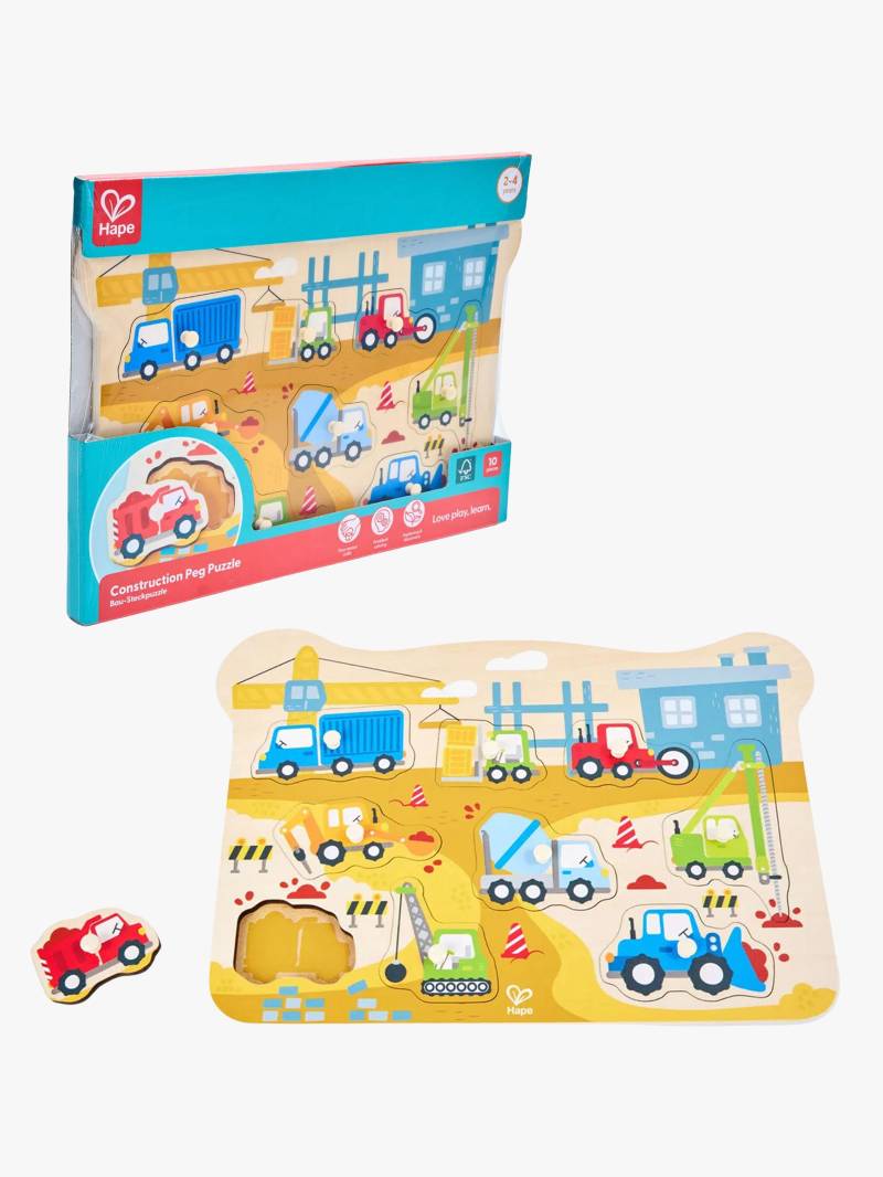 Hape Knopfpuzzle Baustellenfahrzeuge 10 Teile Hape Knopfpuzzle Baustellenfahrzeuge 10 Teile von Hape