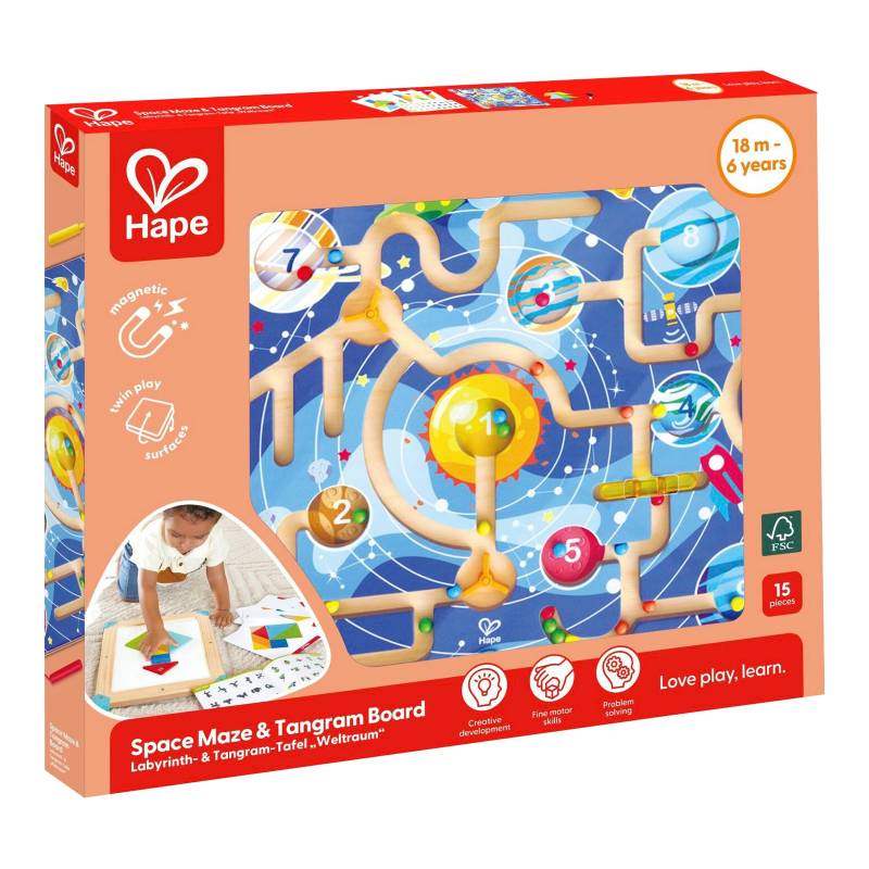 Hape Labyrinth- & Tangram-Tafel Weltraum Hape Labyrinth- & Tangram-Tafel Weltraum von Hape