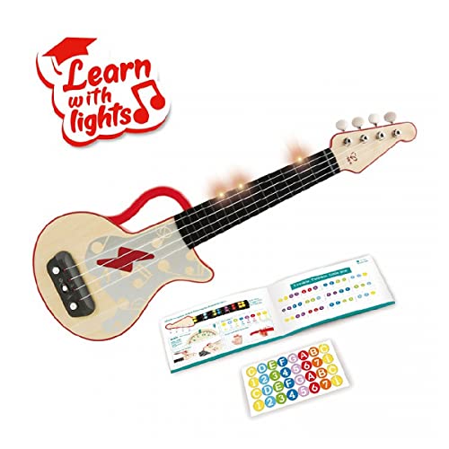 Hape Elektrische Ukulele mit stimmbaren Saiten und Führungslichtern für Kinder ab 3 Jahren, rot Hape Elektrische Ukulele mit stimmbaren Saiten und Führungslichtern für Kinder ab 3 Jahren, rot von Hape