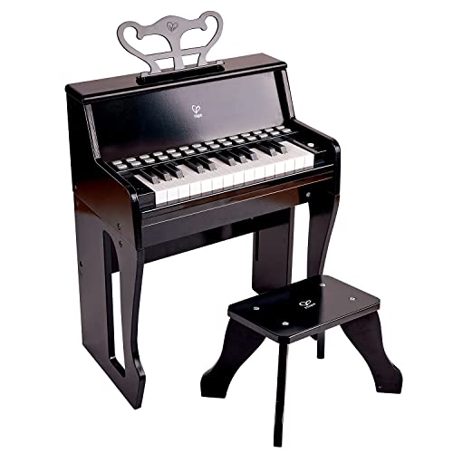 Hape Leuchttasten-Piano mit Hocker und Notenhalter, Musikspielzeug aus Holz, ab 3 Jahren von Hape