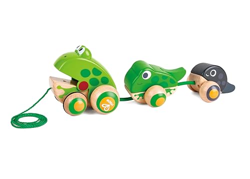 Hape Nachziehbare Frosch-Familie, Nachziehtier, Nachziehspielzeug von Hape