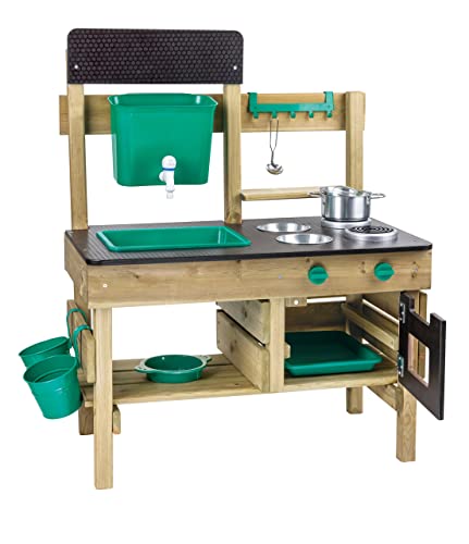 Hape Nature Fun Outdoor Spielküche mit viel Zubehör aus Holz und pflanzlichem Kunststoff, Matschküche ab 3 Jahren Hape Nature Fun Outdoor Spielküche mit viel Zubehör aus Holz und pflanzlichem Kunststoff, Matschküche ab 3 Jahren von Hape