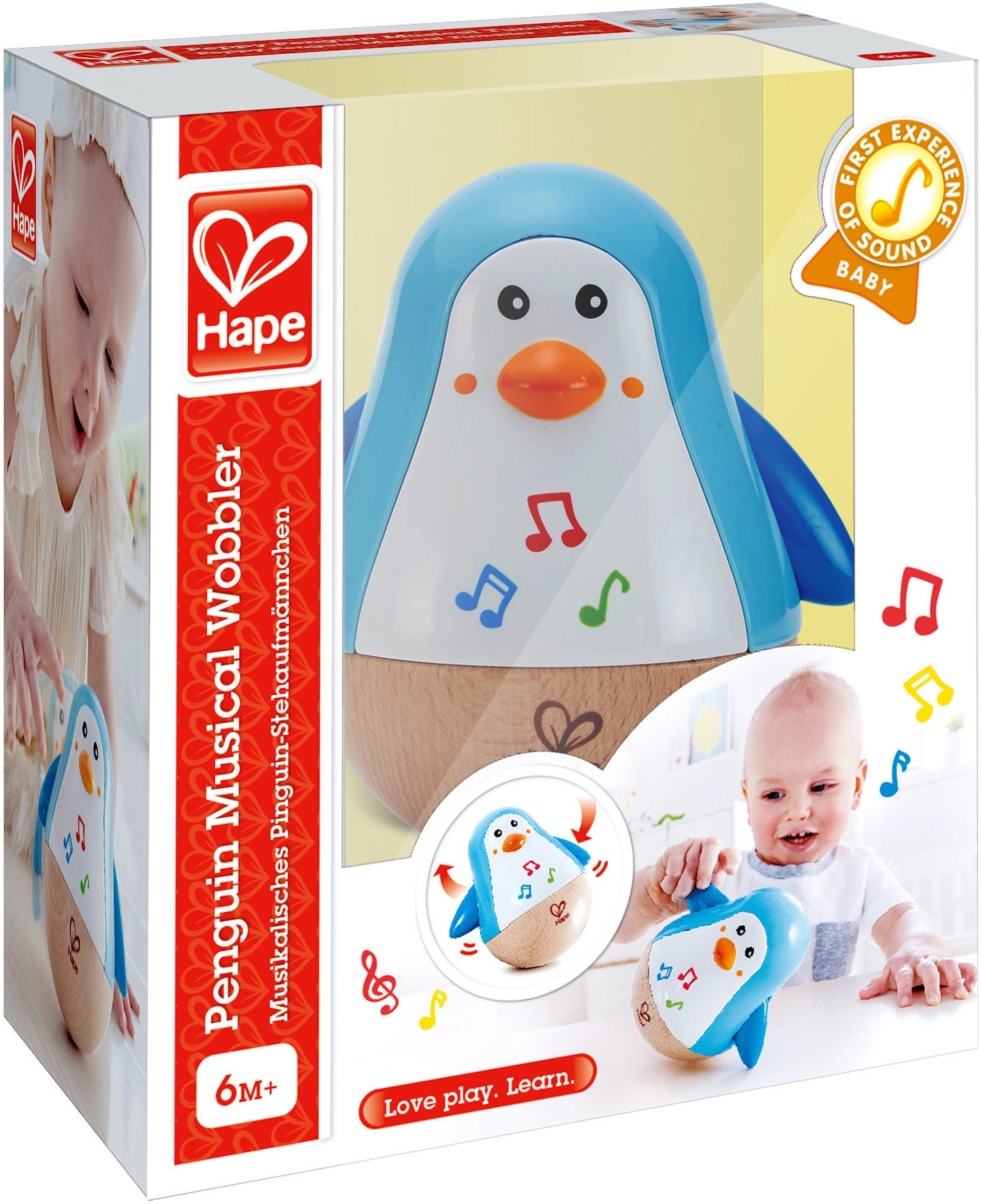 Hape Penguin Musical Wobbler Holzspielzeug, Babyspielzeug von Hape