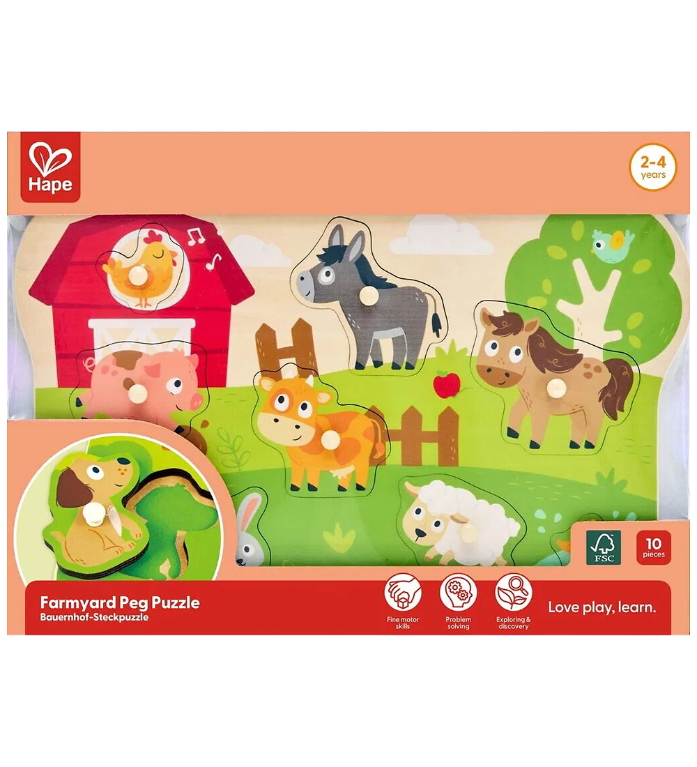 Hape Puzzlespiel - Holz - 9 Teile - Bauernhof - Hape - One Size - Puzzlespiele Hape Puzzlespiel - Holz - 9 Teile - Bauernhof - Hape - One Size - Puzzlespiele von Hape