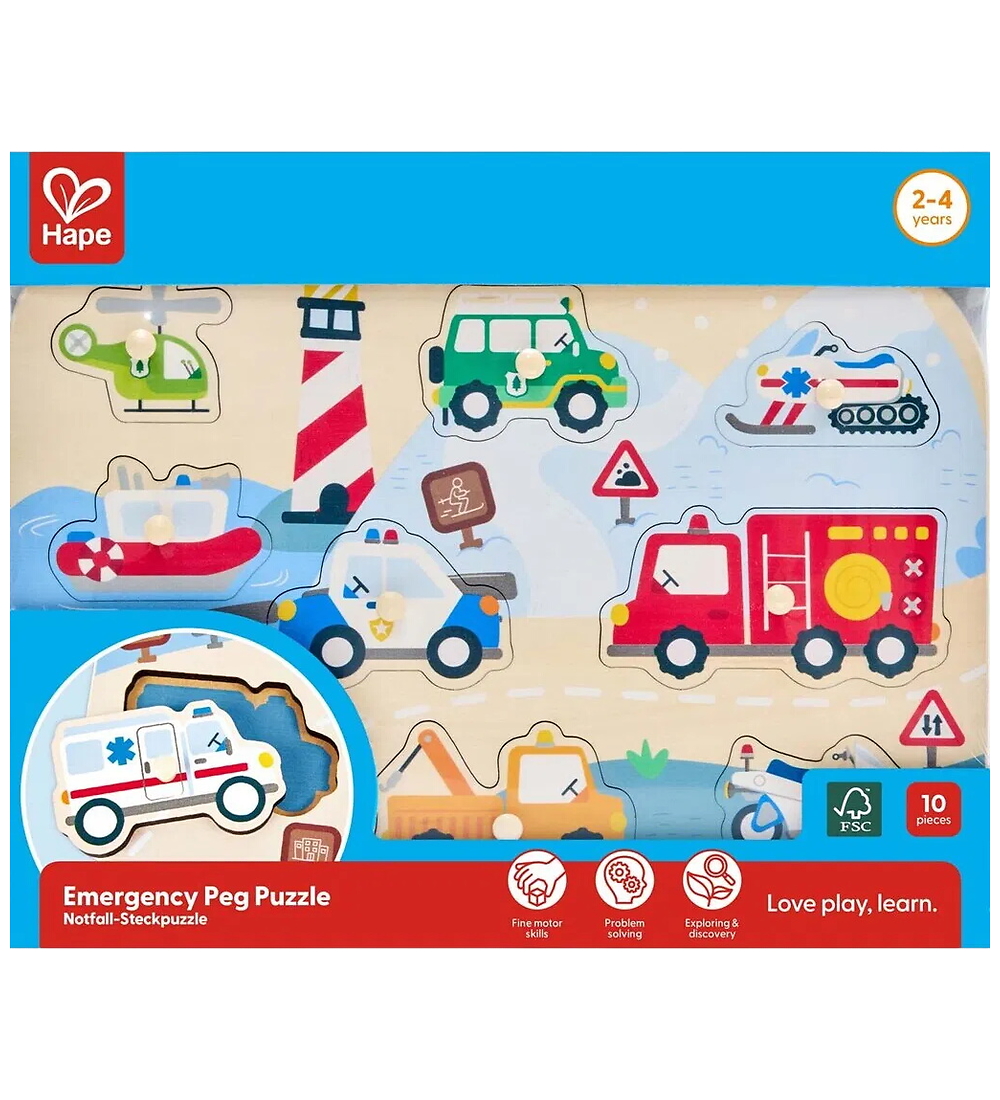 Hape Puzzlespiel - Holz - 9 Teile - Rettungsfahrzeuge - Hape - One Size - Puzzlespiele Hape Puzzlespiel - Holz - 9 Teile - Rettungsfahrzeuge - Hape - One Size - Puzzlespiele von Hape