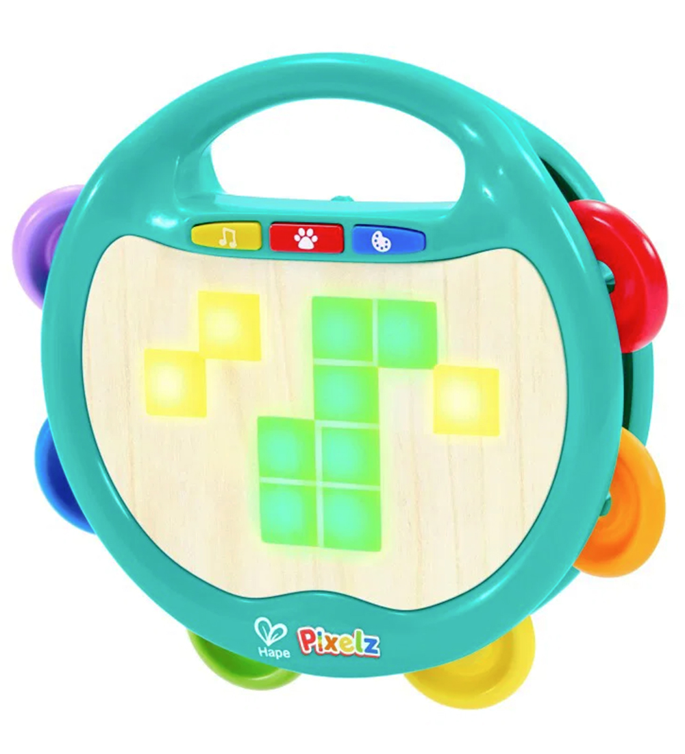 Hape Musikinstrument m. Licht - Pixelz - Pixel Beat Tamburin - Hape - One Size - Musikinstrumente von Hape