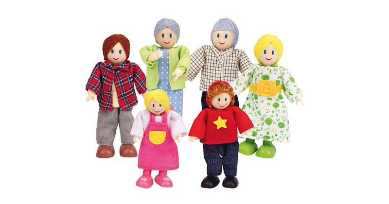 Puppenhauszubehör Holzbiegepuppen Familie von Hape
