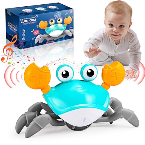 Hapikids Krabbe Krabbelspielzeug, Spielzeug 6 Monate Tummy Time Toys Crawling Crab Toy Kinderspielzeug Ab 1 Jahr Musikalische Spielzeuge Baby Geschenk von Hapikids