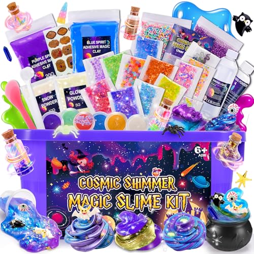 Hapikids Schleim Kinder Teenager Mädchen Geschenke 6 7 8 9 10 11 12 Jahre, Schleim Selber Machen Set Mädchen 6-12 Jahre Geschenkideen Galaxy Slime Set Geburtstagsgeschenk für Mädchens Slime Fluffy von Hapikids